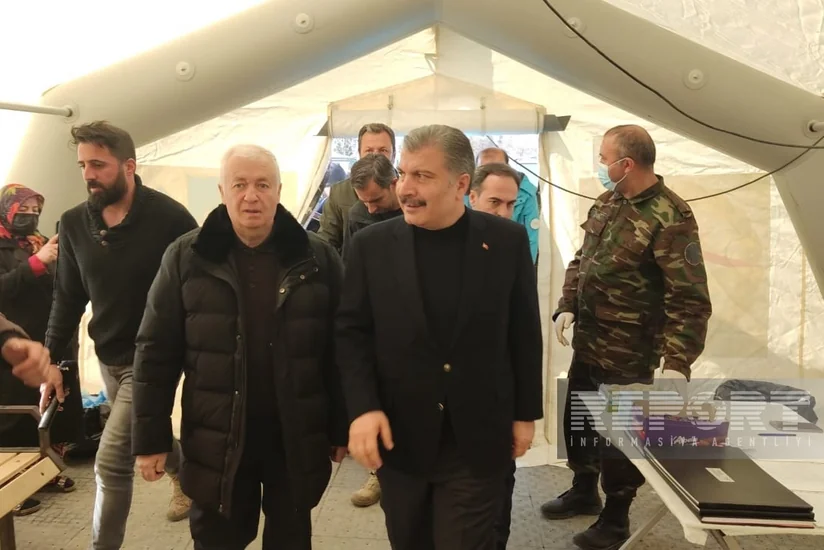 Fəxrəddin Koca FHN-in Kahramanmaraşdakı mobil səhra hospitallarında olub