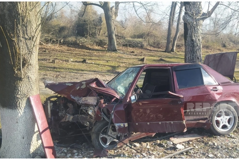 Şəkidə avtomobil ağaca çırpılıb, xəsarət alanlar var