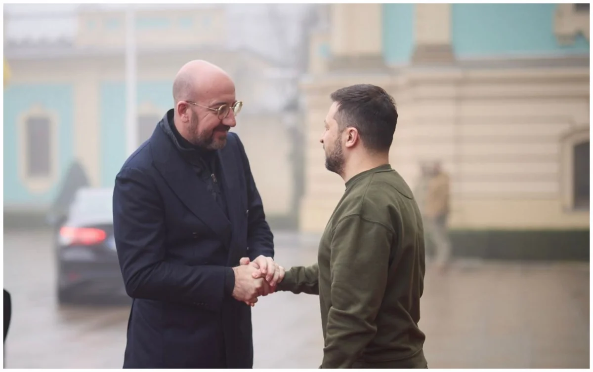 Şarl Mişel Volodimir Zelenski ilə görüşüb