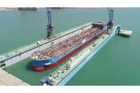 Azərbaycan istehsalı olan ikinci tanker inşasının növbəti mərhələsi üçün suya salınıb