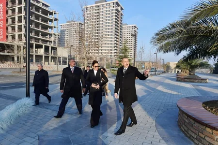 Prezident İlham Əliyev Bakı Ağ Şəhərdə mərkəzi bulvar küçəsinin açılışında iştirak edib - YENİLƏNİB-2