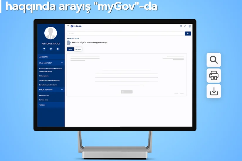 “Məcburi köçkün statusuna dair arayışın verilməsi” xidməti elektronlaşdırılıb