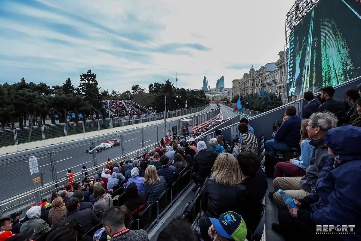Tribunes installed for Formula 1 Azerbaijan Grand Prix