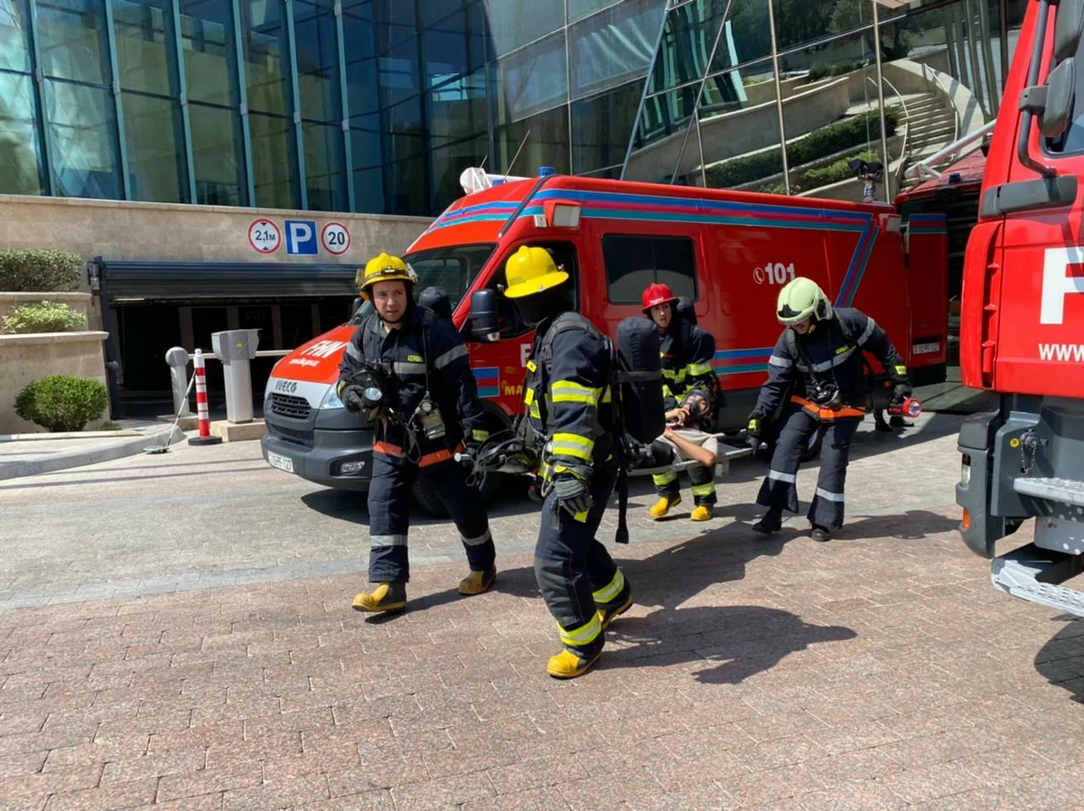 FHN-in Dövlət Yanğından Mühafizə Xidməti Sumqayıtda yanğın-taktiki təlim keçirib