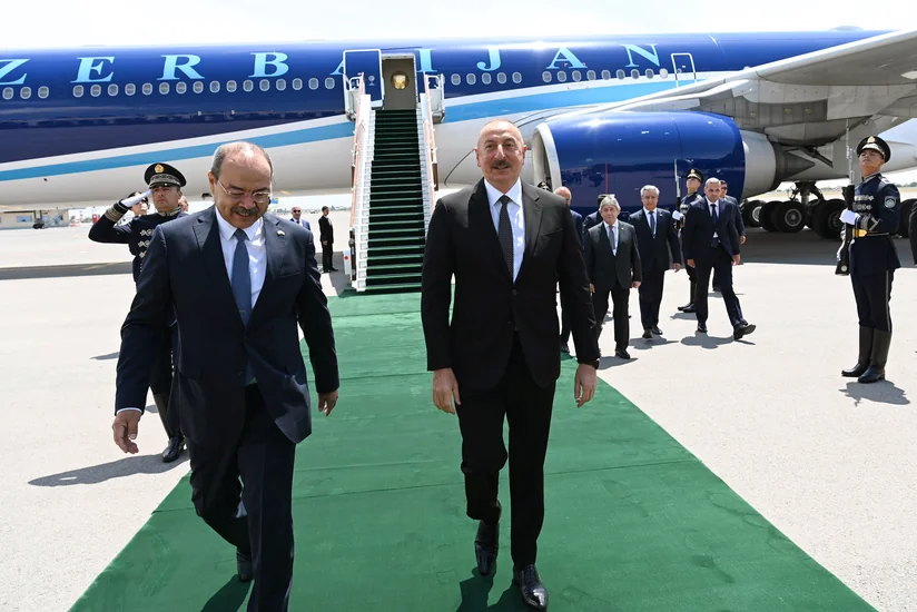 President Ilham Aliyev arrives in Uzbekistan for state visit