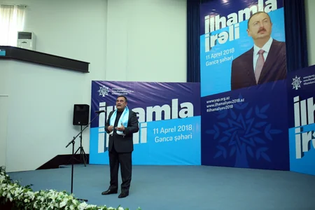 Gəncədə YAP-ın prezidentliyə namizədinin təbliğat-təşviqat kampaniyası çərçivəsində seçicilərlə görüş keçirilib - VİDEO