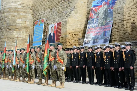 Aprel döyüşlərinin Zəfər bayraqlarına düzlən! şüarı  ilə vətənpərvərlik tədbiri keçirilib - VİDEO - FOTO