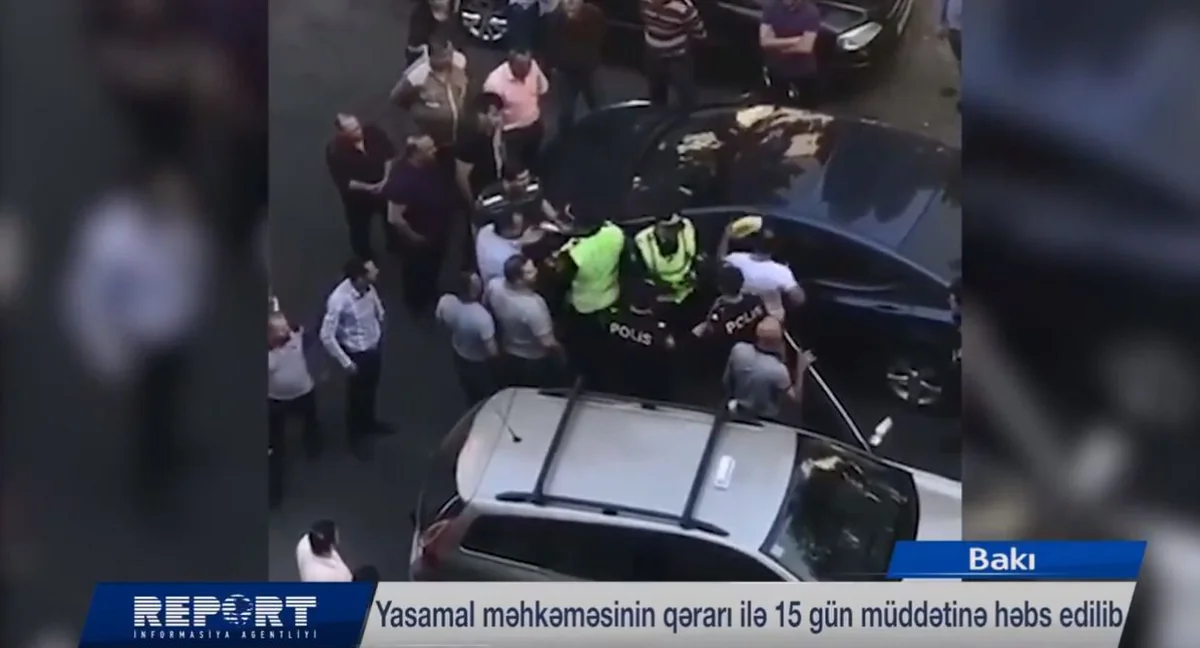 Yol polisinə müqavimət göstərdiyi yerdə görüntüləri yayılan sürücü həbs edilib - VİDEO