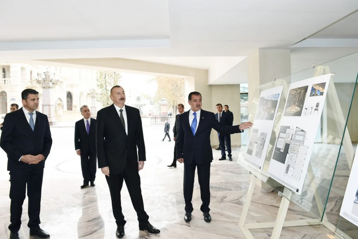 President Ilham Aliyev views construction of Majestic Palace hotel in Ganja