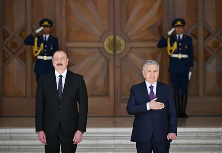 Özbəkistan Prezidentinin rəsmi qarşılanma mərasimi olub
