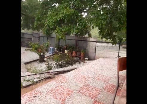 Babək rayonunun dağlıq kəndlərinə güclü dolu düşüb