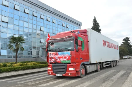 Lənkərandan Türkiyədəki zəlzələdən zərərçəkənlərə humanitar yardım göndərilib