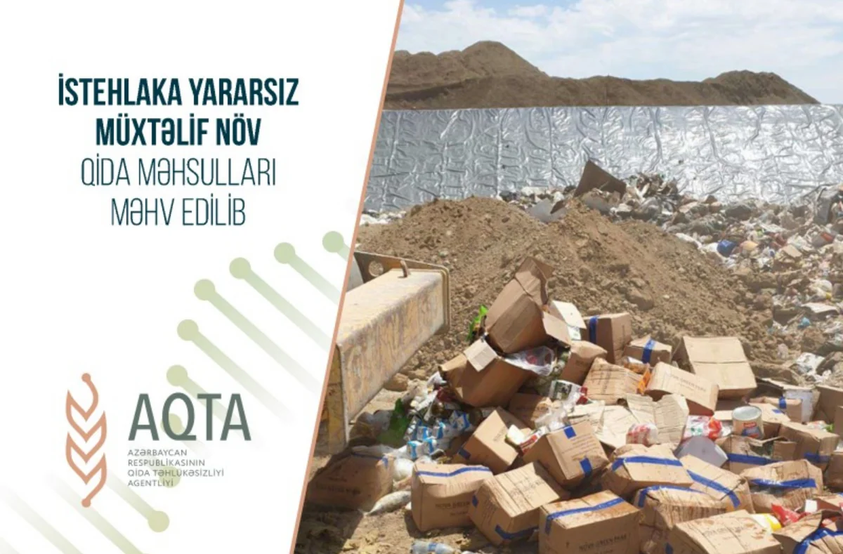 İstehlaka yararsız müxtəlif növ qida məhsulları məhv edilib