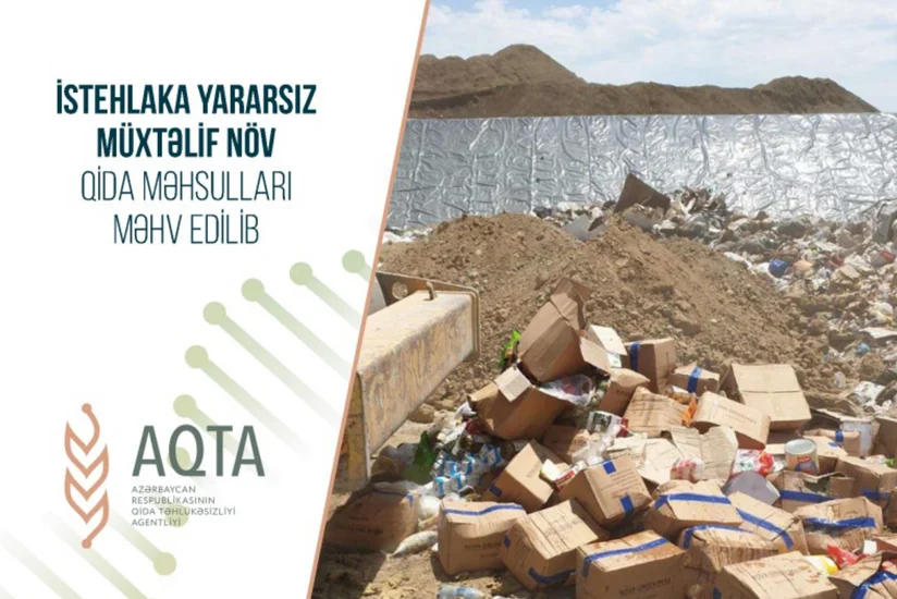 İstehlaka yararsız müxtəlif növ qida məhsulları məhv edilib