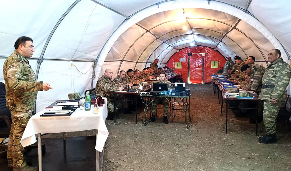 One of Azerbaijan's military units holds command-staff exercise