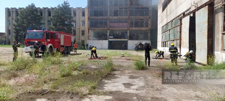 FHN Şirvanda yanğın-taktiki təlimi keçirib