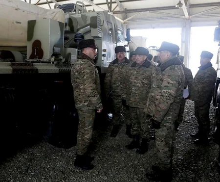 Zakir Hasanov, Maharram Aliyev visiting military units on frontline