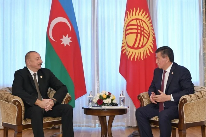 President Ilham Aliyev meets his Kyrgyz counterpart in Cholpon-Ata