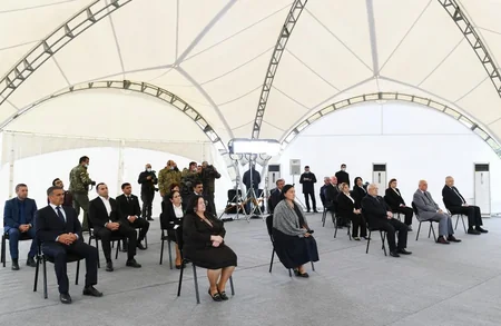 Azerbaijani president meets with public representatives of Khojavand district 