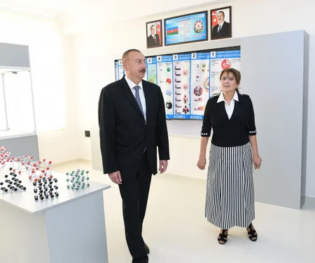 President Ilham Aliyev viewed two schools after major overhaul