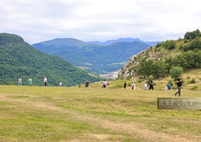 International travelers visit Jidir Plain in Azerbaijan's Shusha