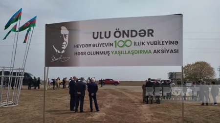 Heydər Əliyevin 100 illik yubileyi ilə əlaqədar Ağdamda ağacəkmə aksiyası keçirilib