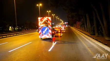 Bakıda bəzi yollarda xətlənmə işləri aparılır
