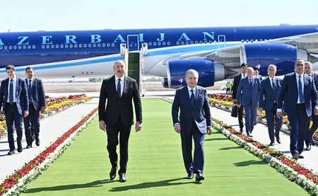 Azərbaycan Prezidentinin Özbəkistanın Ürgənc şəhərinə səfəri başlayıb