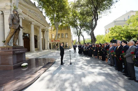 President attended opening of a monument to world-famous singer Rashid Behbudov - UPDATED