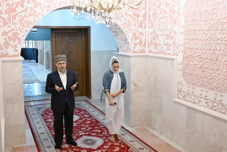 Azerbaijan's First Lady Mehriban Aliyeva visits Bibiheybet Shrine Complex