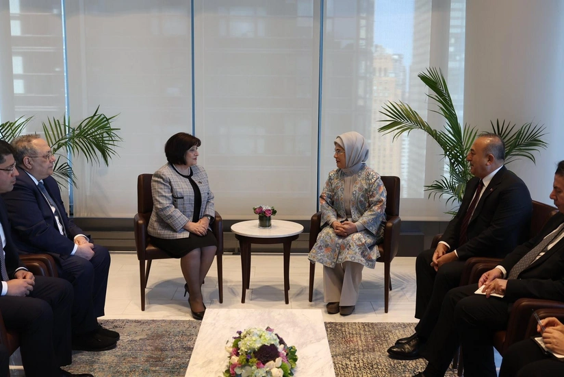 Сахиба Гафарова встретилась в Нью-Йорке с Мевлютом Чавушоглу и Эмине Эрдоган