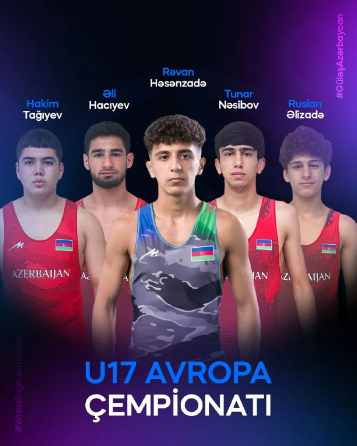 Azərbaycan sərbəst güləşçiləri U-17 Avropa çempionatına 3 medalla start veriblər