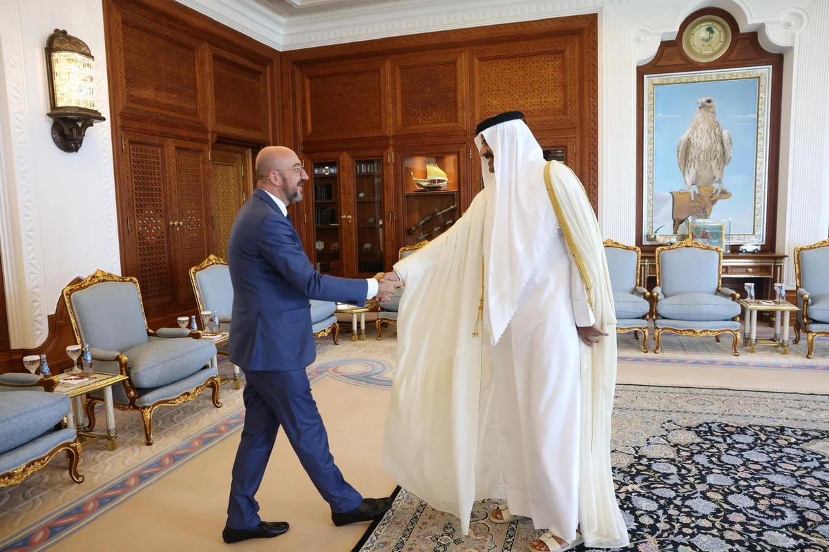Charles Michel, emir of Qatar mull renewable energy issues