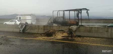 Lənkəranda yol qəzasında sürücü yanaraq ölüb - FOTO - YENİLƏNİB - VİDEO