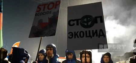 Акция протеста на дороге Ханкенди-Лачын продолжается и в вечерние часы