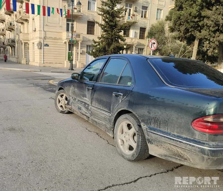 Sumqayıtda iki avtomobil toqquşub - FOTO