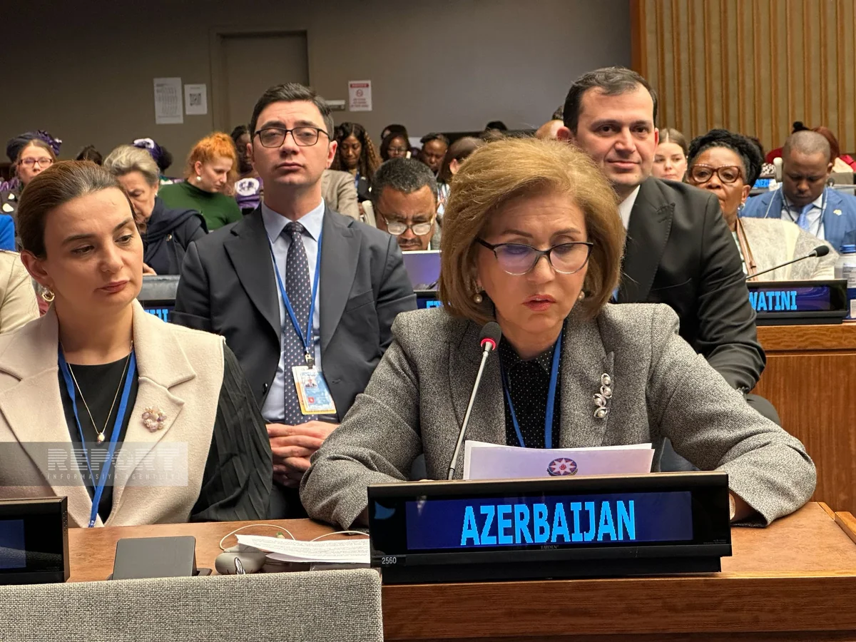 Bahar Muradova BMT-də Azərbaycanın gender bərabərliyindəki nailiyyətlərindən danışıb