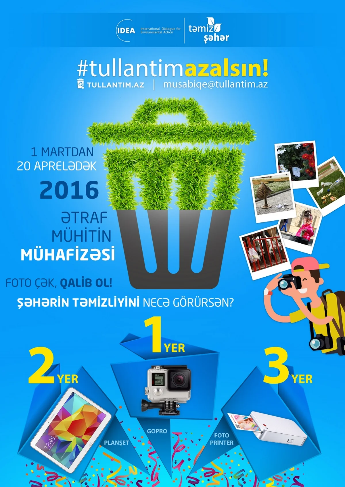 IDEA İctimai Birliyi və “Təmiz Şəhər” ASC “Tullantım azalsın” adlı fotomüsabiqə keçirir