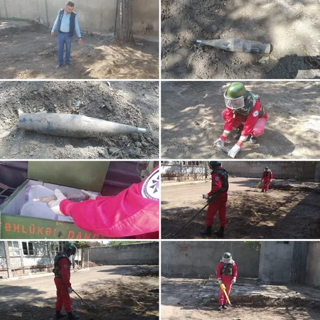 Gəncədə marketin qarşısında raket tapılıb