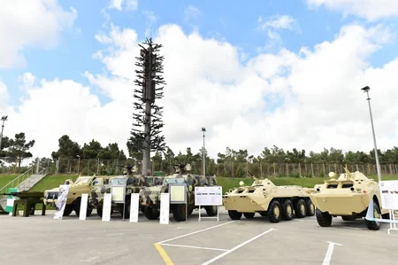 President Ilham Aliyev views 3rd Azerbaijan International Defense Exhibition ADEX 2018
