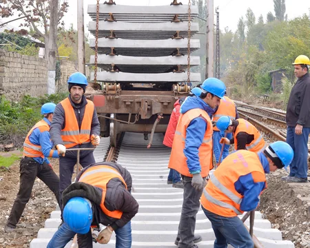 Repair work on main railway in Azerbaijan is underway
