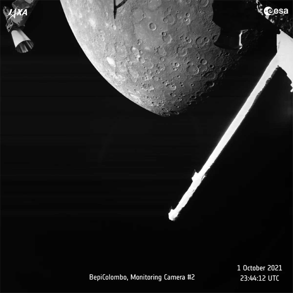 Космический аппарат BepiColombo сделал первый снимок поверхности Меркурия