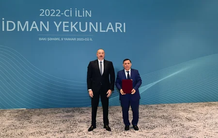 Ilham Aliyev attends ceremony dedicated to 2022 sporting results