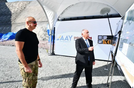 Ilham Aliyev views newly-constructed tunnel on Kalbajar-Lachin highway