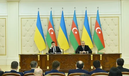 Azərbaycan və Ukrayna prezidentləri mətbuata bəyanatlarla çıxış ediblər