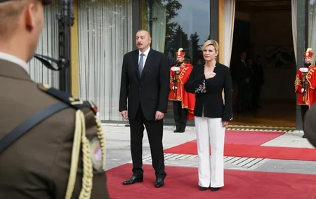 Prezident İlham Əliyevin Zaqrebdə rəsmi qarşılanma mərasimi olub