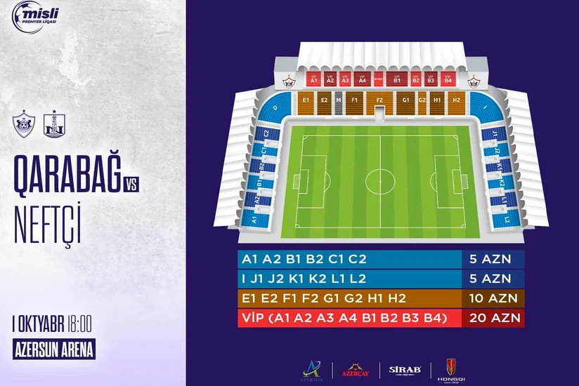 Azərbaycan derbisi: Biletlərin qiyməti açıqlanıb