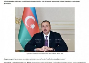 İlham Əliyev: Azərbaycan və Vyetnam dinamik və davamlı inkişaf yolunda olan ölkələrdir