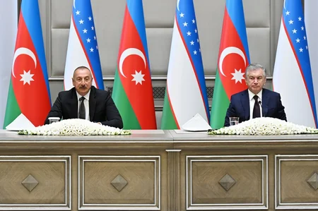 Presidents of Azerbaijan and Uzbekistan make press statements