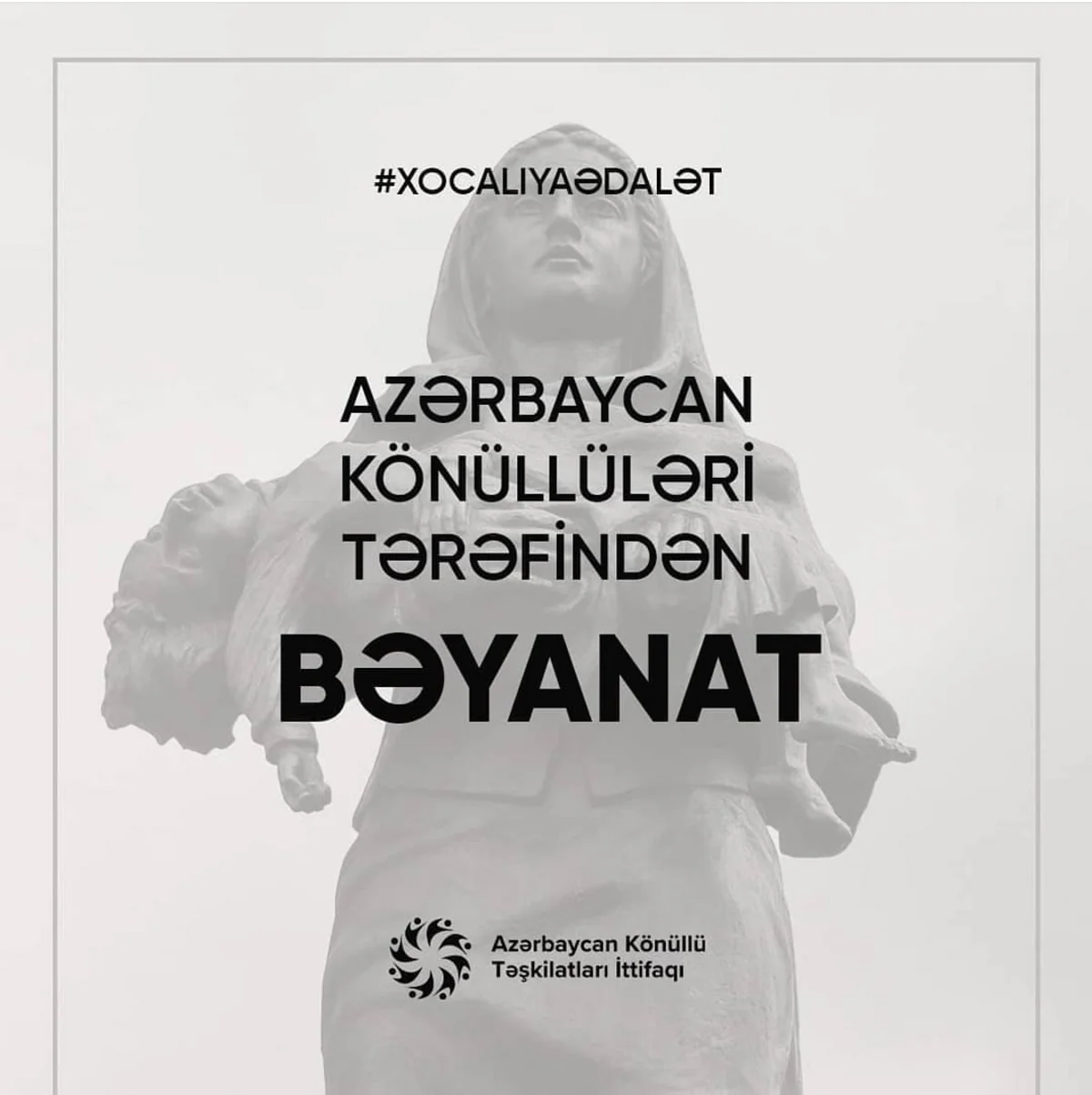 Azərbaycan könüllüləri Xocalı soyqırımının ildönümü ilə bağlı bəyanat verib